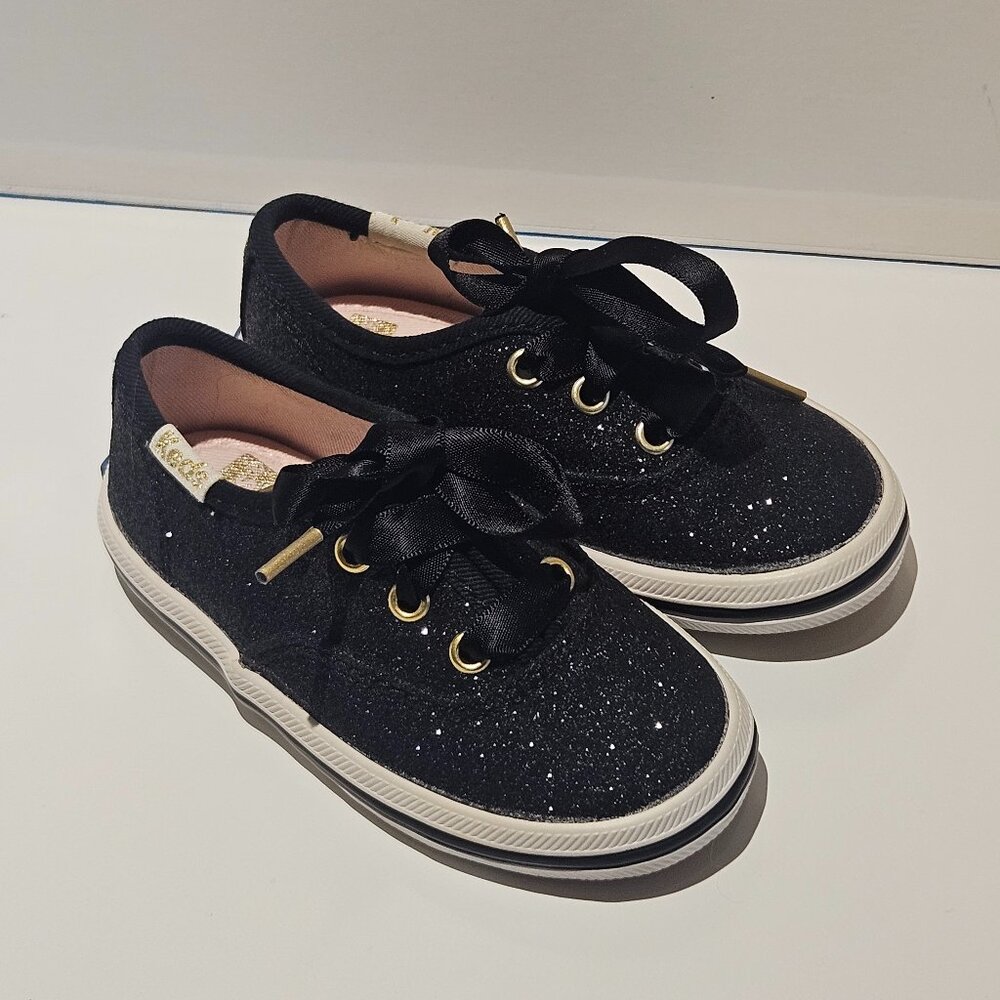 Toddler Girl's Shoes Keds x Kate Spade Black Champion Glitter Sneaker Size 5